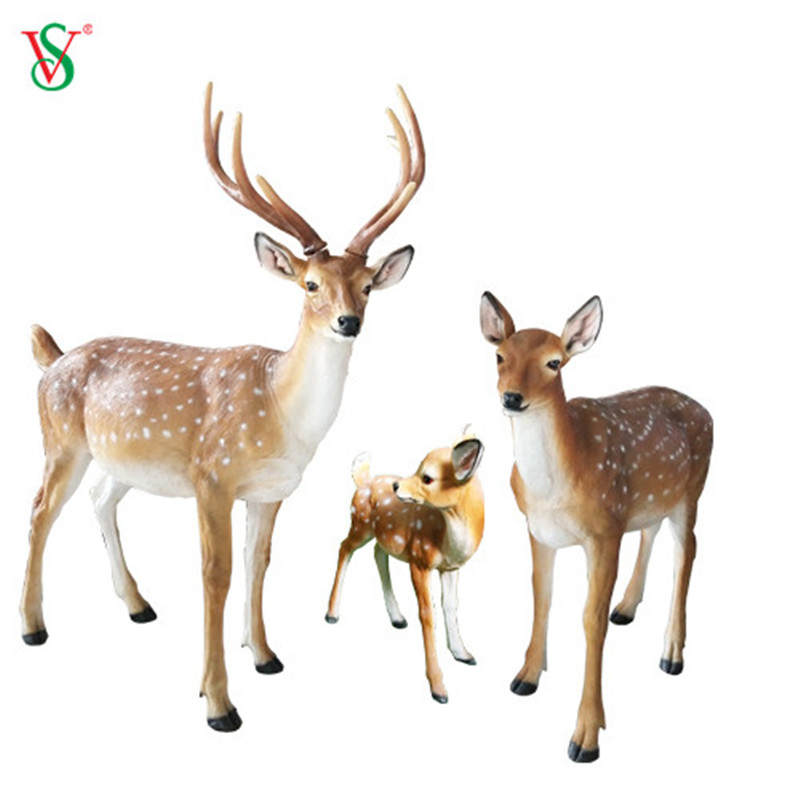 Life Size Fiberglass Reindeer Animal Sculpture for Zoo Garden Decoration