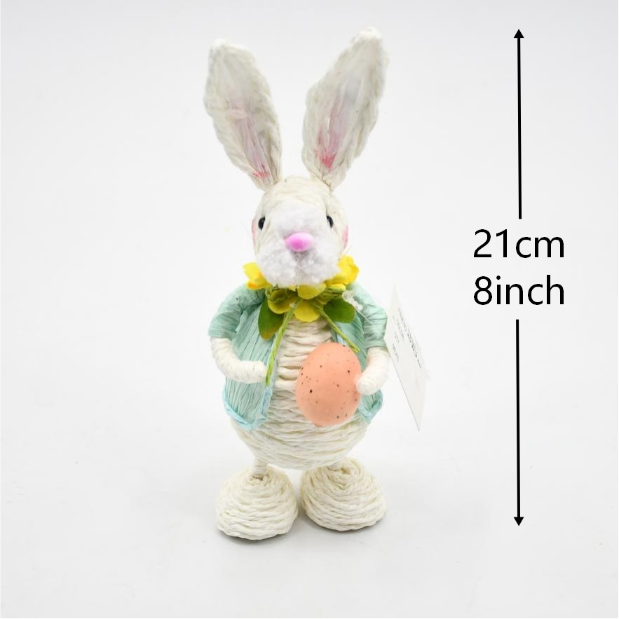 Eco-Friendly Pulp Easter Rabbit Natural Sustainable Material Handmade Green Home Decor Holiday Decoration