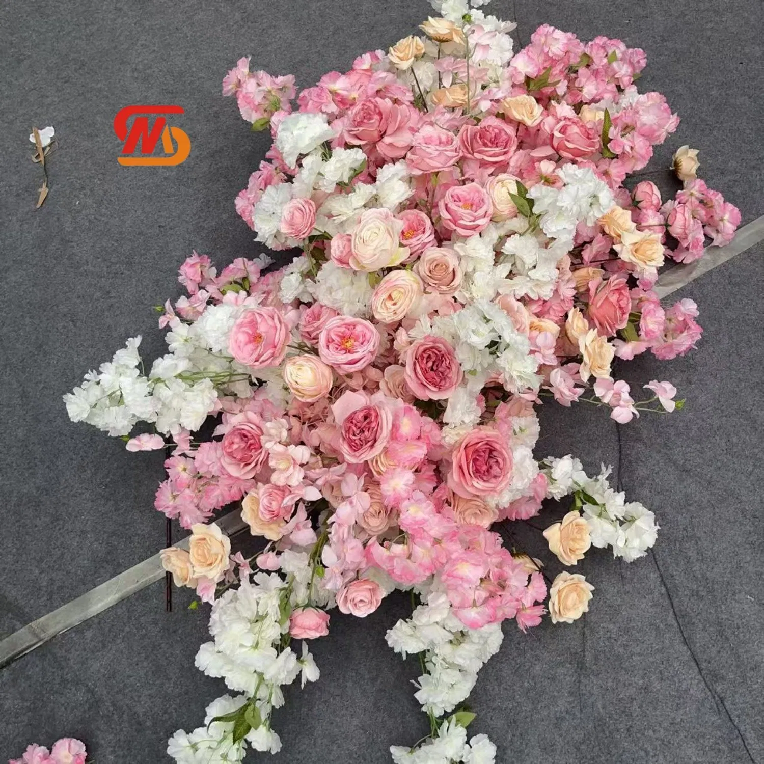 Smooth Pink Wedding Flower Wedding Stage Backdrop Decoration