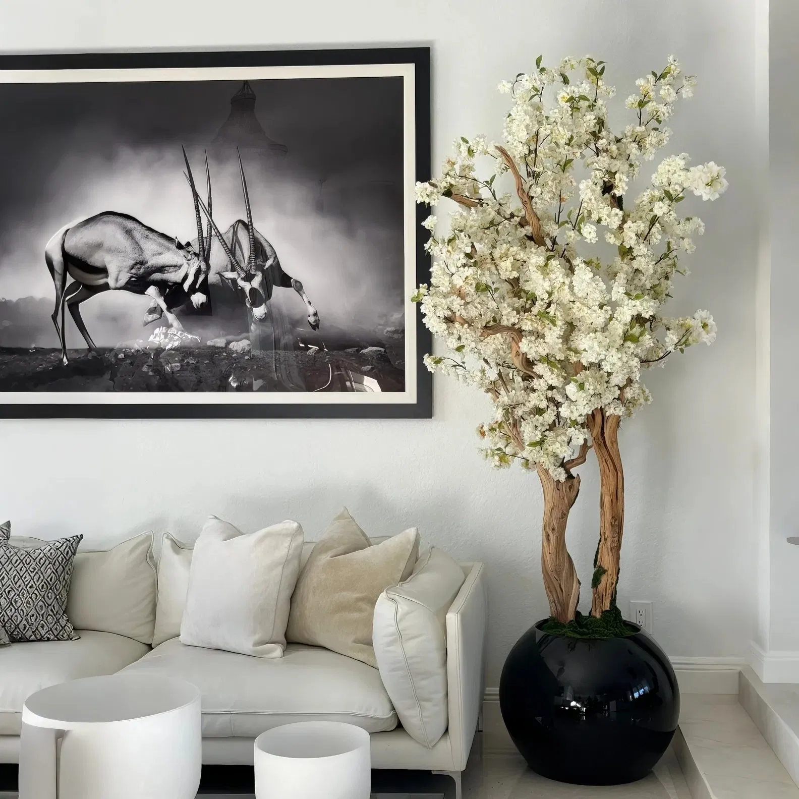 Artificial Cherry Blossom Tree with Pot - Lifelike Faux Sakura Plant for Home Decor, Indoor/Outdoor Use, Easy Care