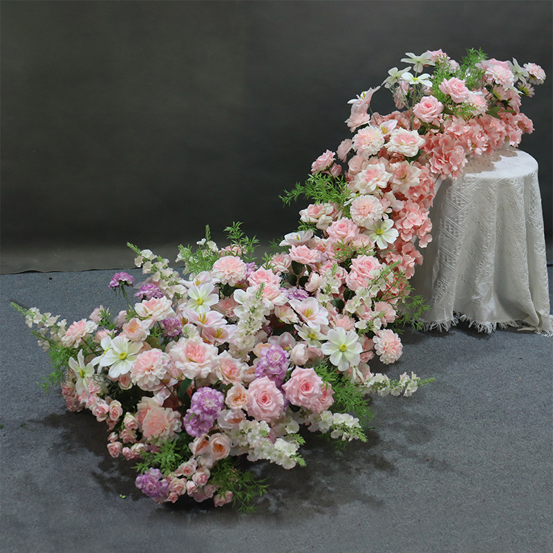 New White Artificial Flower Ball Wedding Ceremony Stage Backdrop