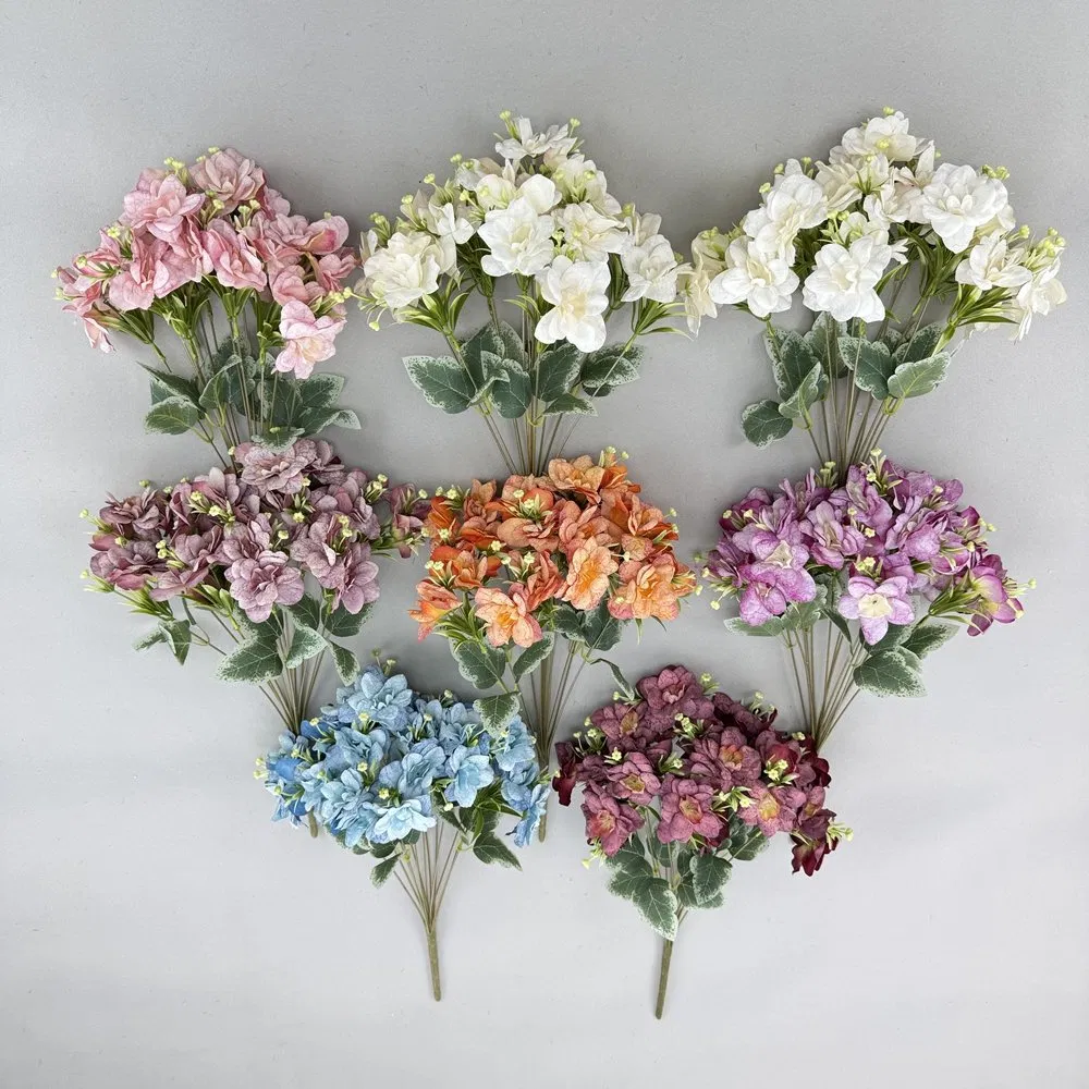 Wholesale High-End Artificial 9 Heads Roses Flowers for Wedding Backdrop Decoration