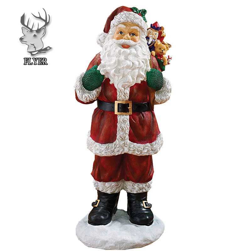 2022 Christmas Event Decoration Large Fiberglass Santa Claus Statue Resin Father Christmas Sculpture