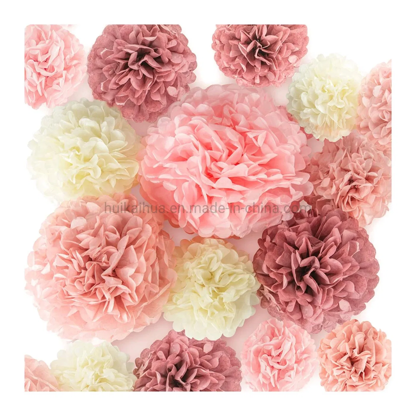 Hkh Pink Theme Party Even Decoration Hanging Wall Decoration DIY Tissue Paper Pompom