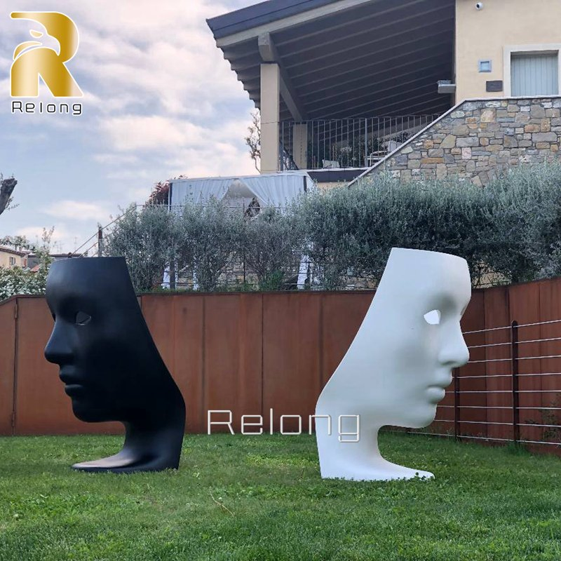 High Quality Large Outdoor Decorative Fiberglass Mask Chair Sculpture for Events