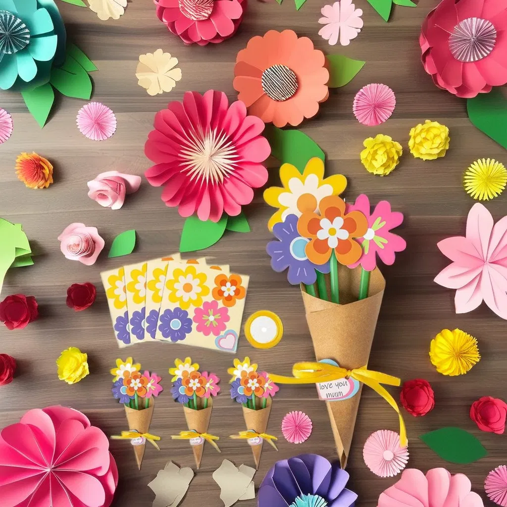 DIY Spring Flower Paper Pot Craft Kits Make Your Colorful Flowers Gift Crafts Fun Floral Sunflower Art Activities