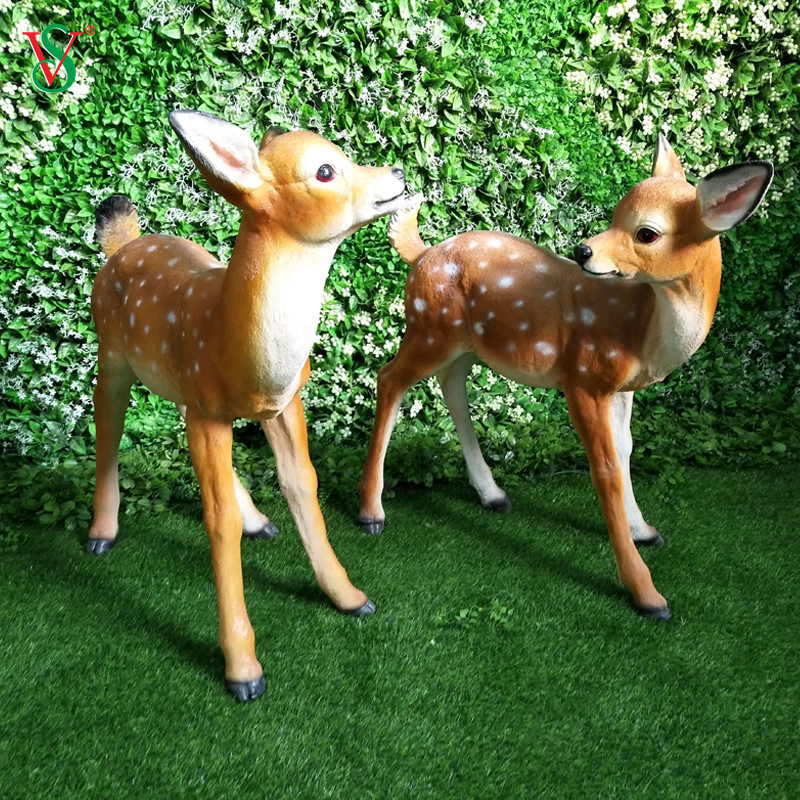 Life Size Fiberglass Reindeer Animal Sculpture for Zoo Garden Decoration