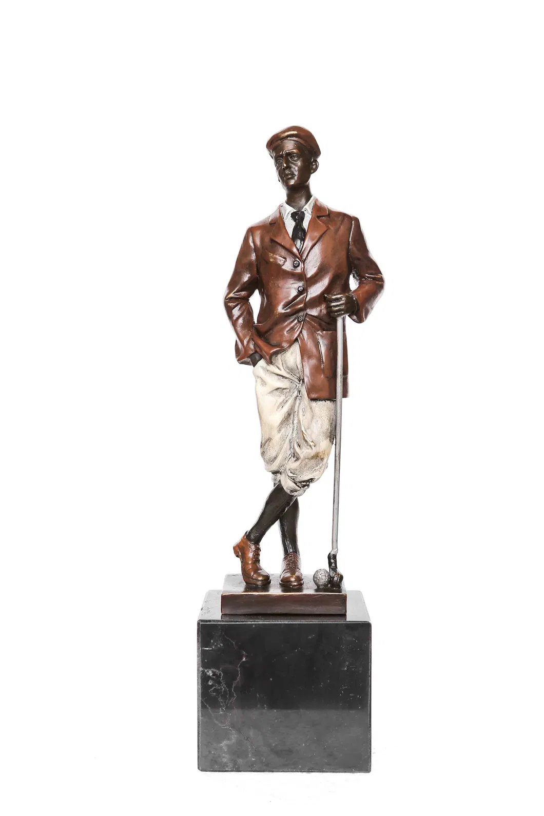 Realistic Bronze Golf Swing Sculpture