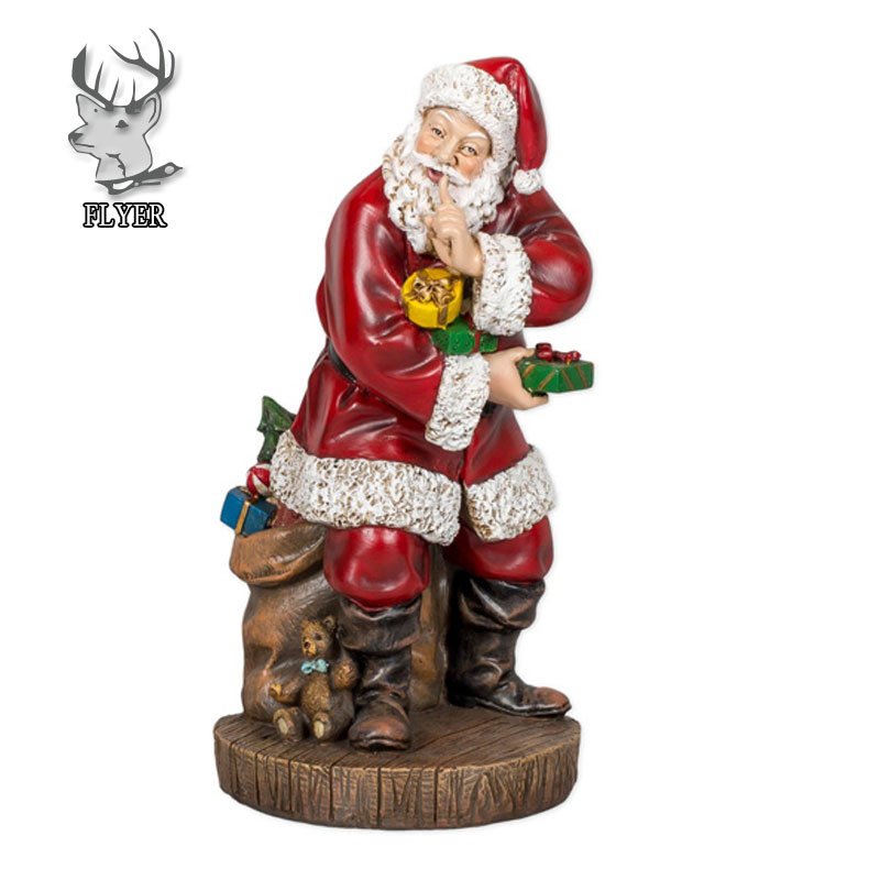 2022 Christmas Event Decoration Large Fiberglass Santa Claus Statue Resin Father Christmas Sculpture