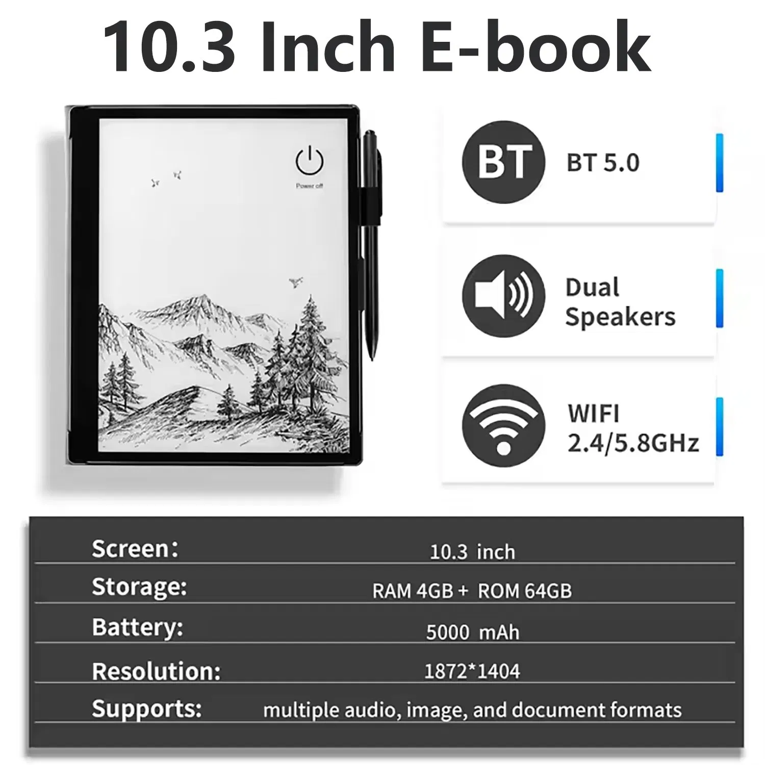 E Ink Display Large Full Color Ereader