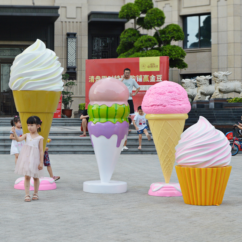 Giant Fiberglass Icecream Popsicle Sculpture Resin Ice Cream Cone Props for Rental Events Party Decoration