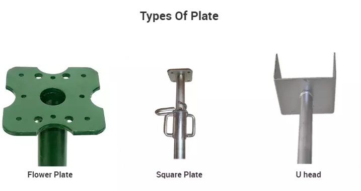 Heavy-Duty Steel Props with Square Flower Plate for Scaffolding