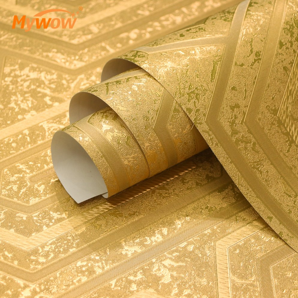 Wholesale Price Luxury Foil New Geometric Modern 3D Clip Graphic Wall Paper PVC Wallpaper
