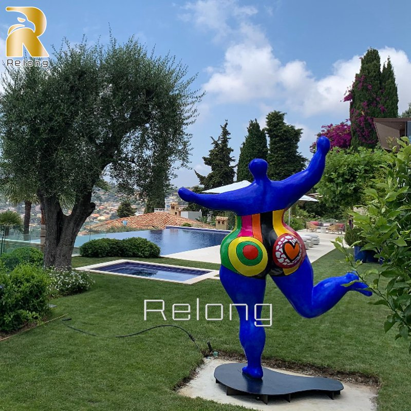 Life Size Fiberglass Dancing Fat Woman Resin Sculpture for Outdoor Events Decor