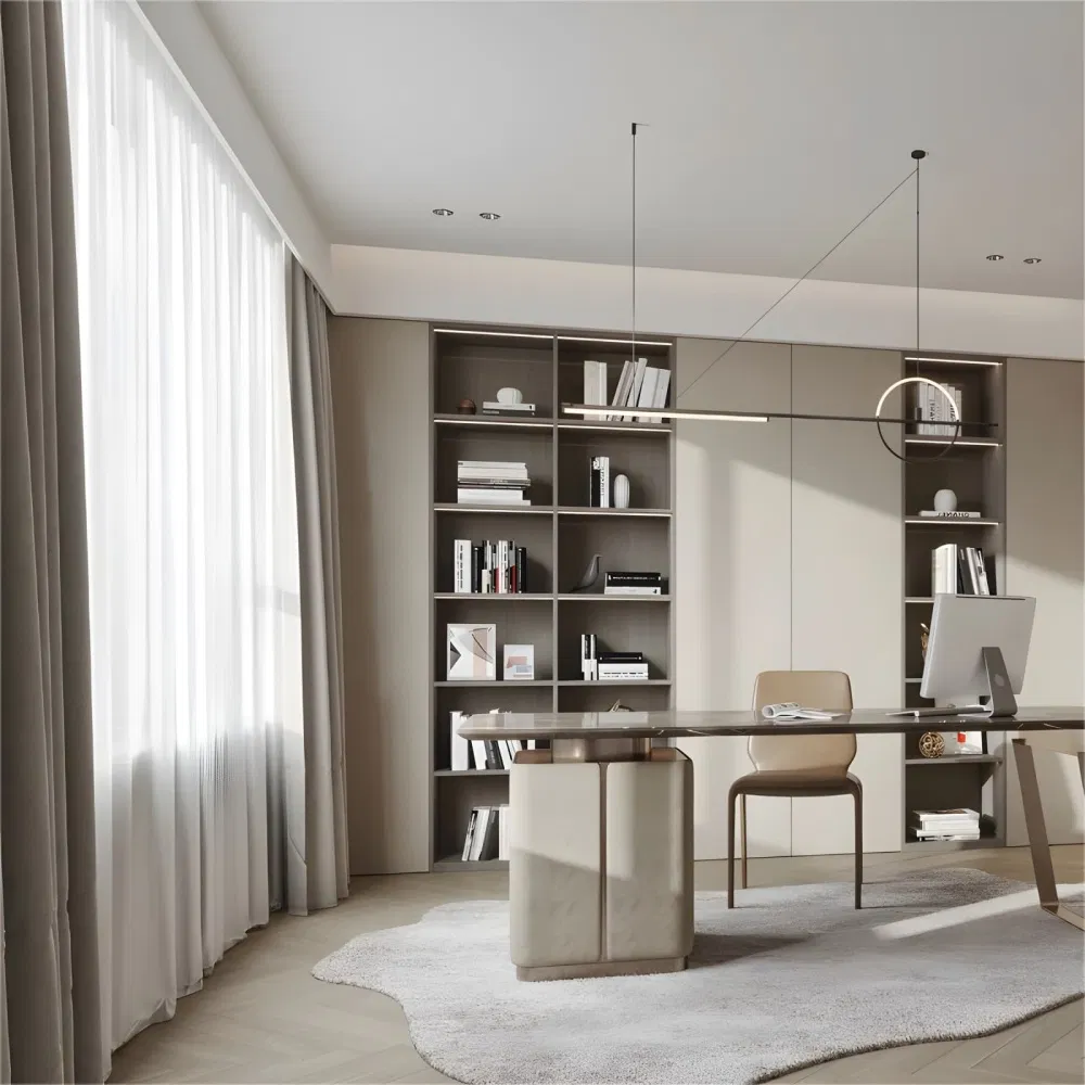 LED Built-in Display Cabinet with Lighting Decorative Modern Bookshelf