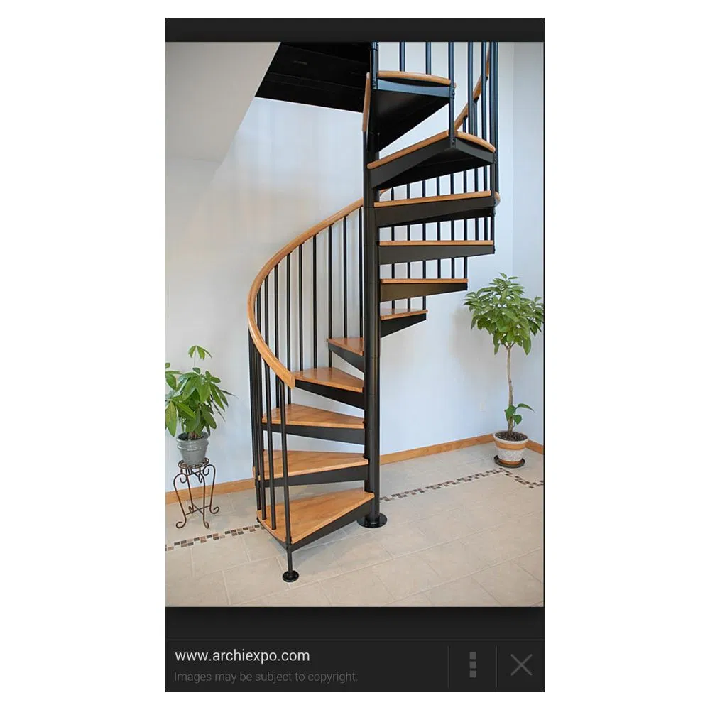 Staircase Unique Glass Railing with Beautiful Wood Tread for Modern Spiral Staircase