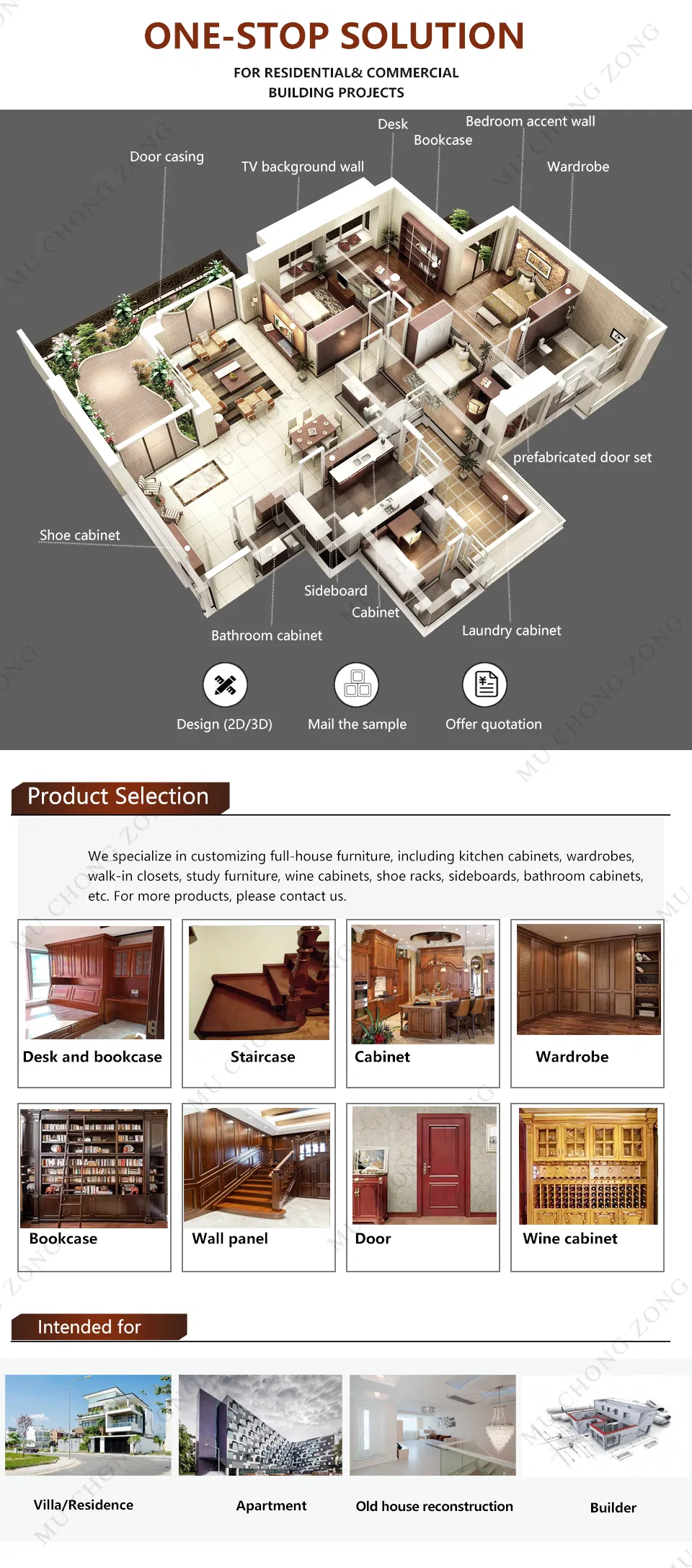 Custom Light Beige Solid Wooden Book Cabinet