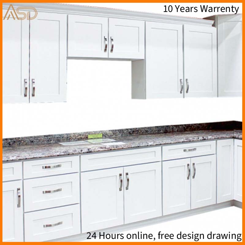 Customized Size Australia Style Furniture Shaker Door Style Solid Wood Kitchen Storage Cabinet