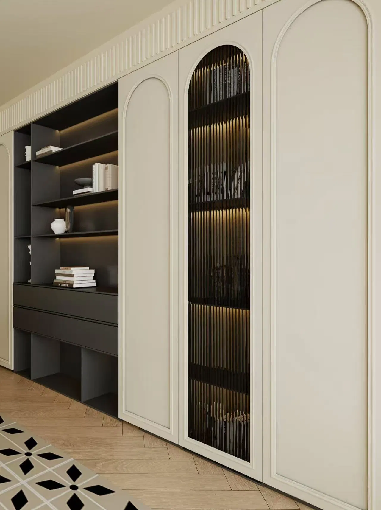 Living Room Open Storage Cabinet Home Furniture Floor-Standing Kids Wooden Bookshelf