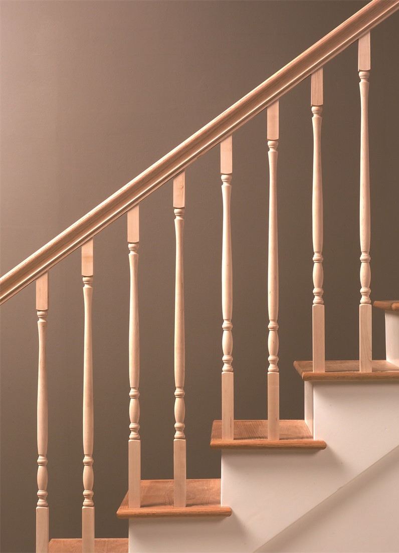Indoor Customized Design Luxury Timber Stair Wood Staircase Railing Price