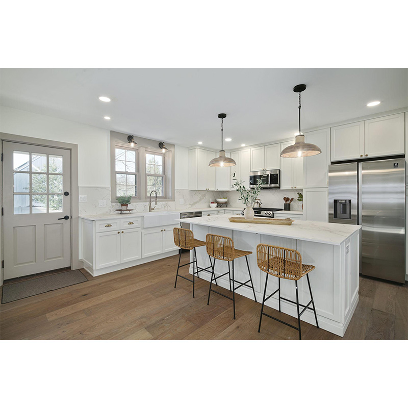 Thailand American Style White Shaker Framed/Frameless Kitchen Cabinet with Island