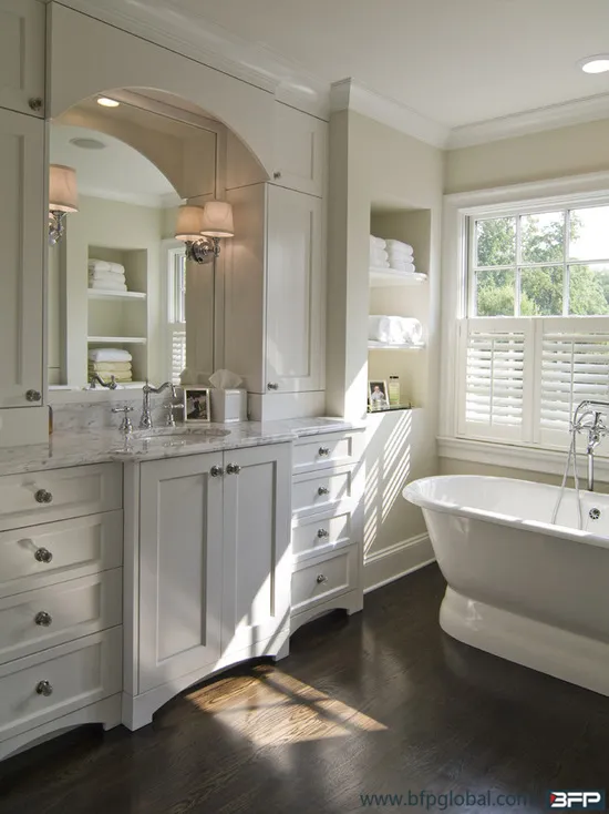 Classic Style White Bathroom Cabinet Vanity Cupboard Units