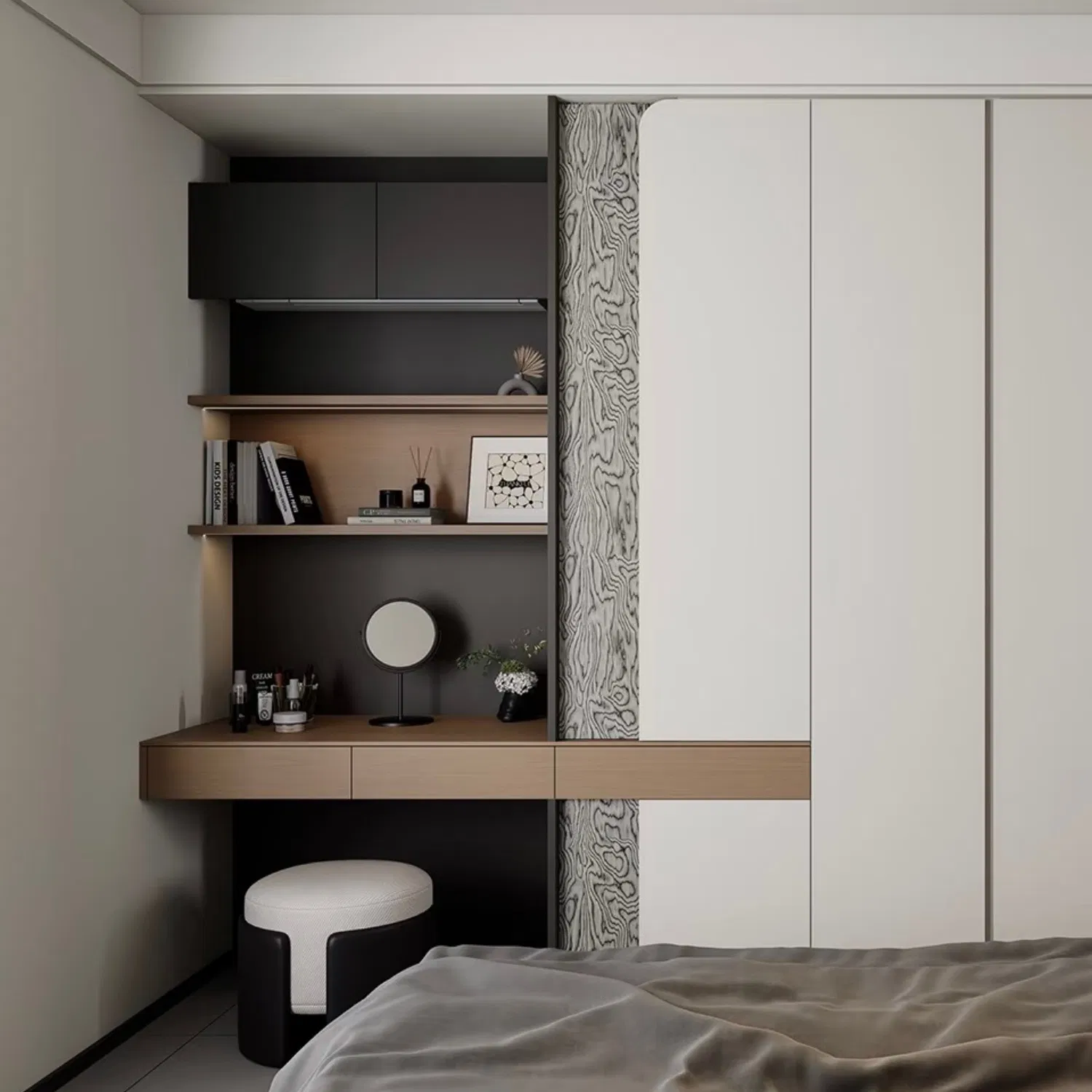 Custom High Quality Modern Wooden Walk in Storage Design Organizer System Island Center Closet Laminate Wardrobe Furniture