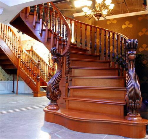 Indoor Customized Design Luxury Timber Stair Wood Staircase Railing Price
