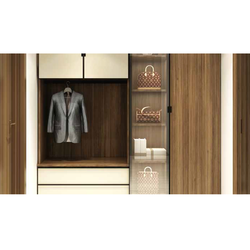 Customized Walk-in Wardrobe Luxury Closet System with Shelves and Drawers