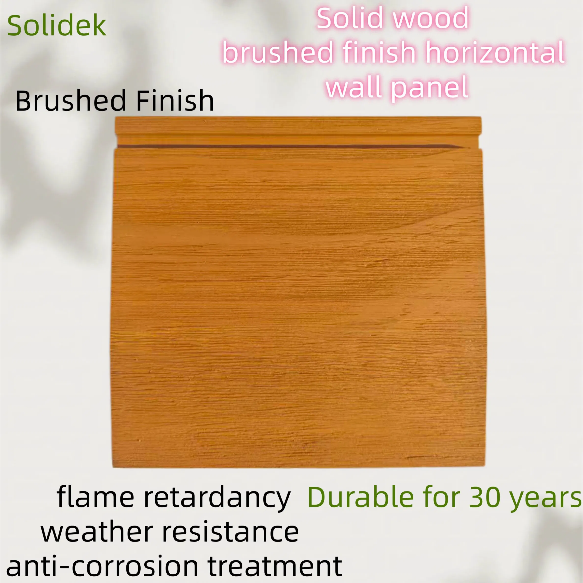 Brushed Solid Wood and Brushed Wood Cladding Horizontal Solid Wood Wall Paneling for Modern Living Space