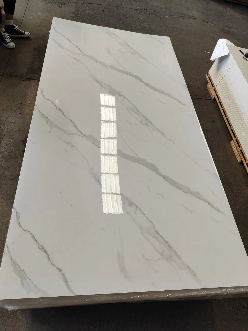 1220*2440*2mm Heat Transfer Film PVC Marble Sheet for Exterior Half Wall Wood Brick Board Paneling