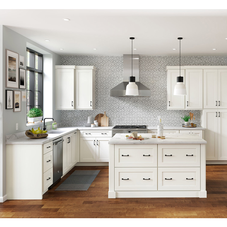 Hot Selling Plywood Wooden Kitchen Furniture Modern Designs Modular High Gloss Lacquer Kitchen Cabinet Whit Island