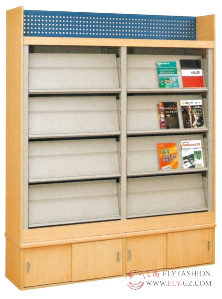 Library Steel Bookshelf Wooden Book Rack (ST-23)
