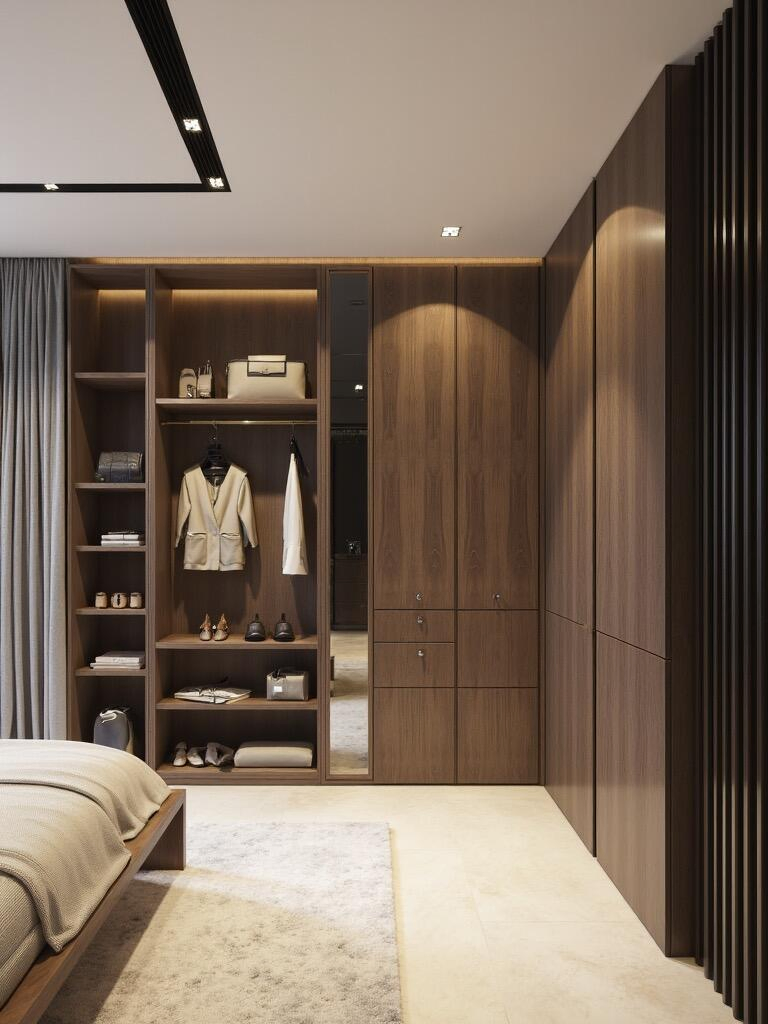 Customized Wooden Furniture Modern Walk in Closet Systems Bedroom Closet Wardrobe