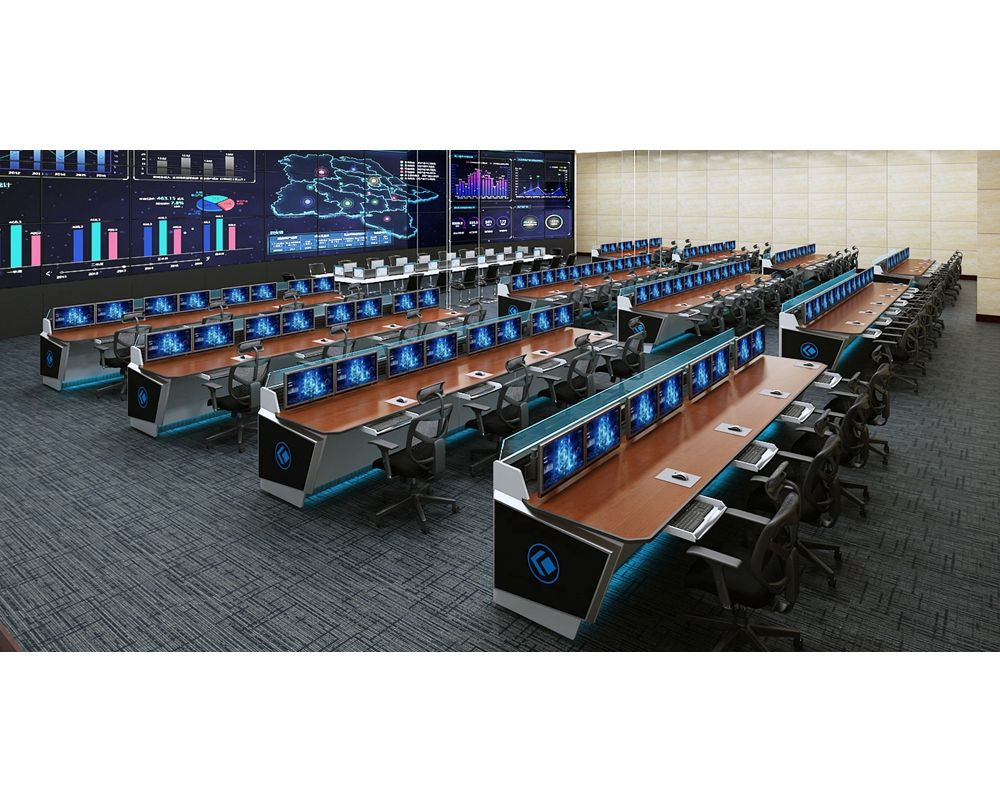 Multi-Position Air Traffic Control (ATC) Room Console Table Industrial Control Room Console Table