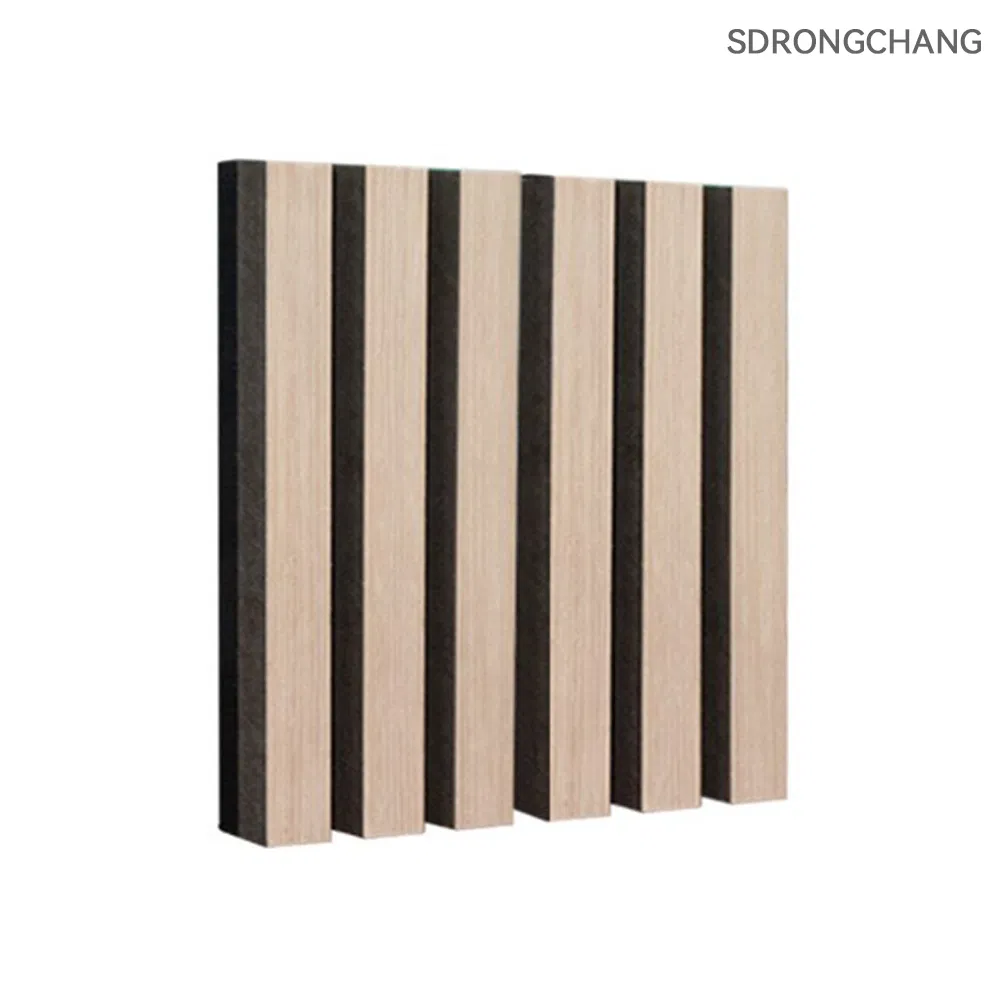 Black Oak Fiber Wall Decor Interior Slat Wood Finish Akupanel Sound Absorption Wall Paneling