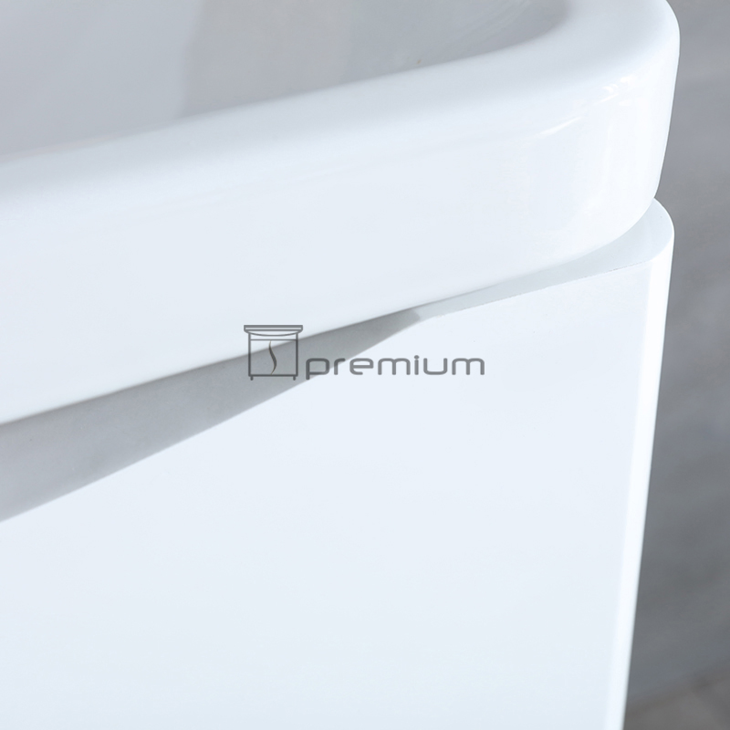 Small White Lacquer Smile Bathroom Vanity Units