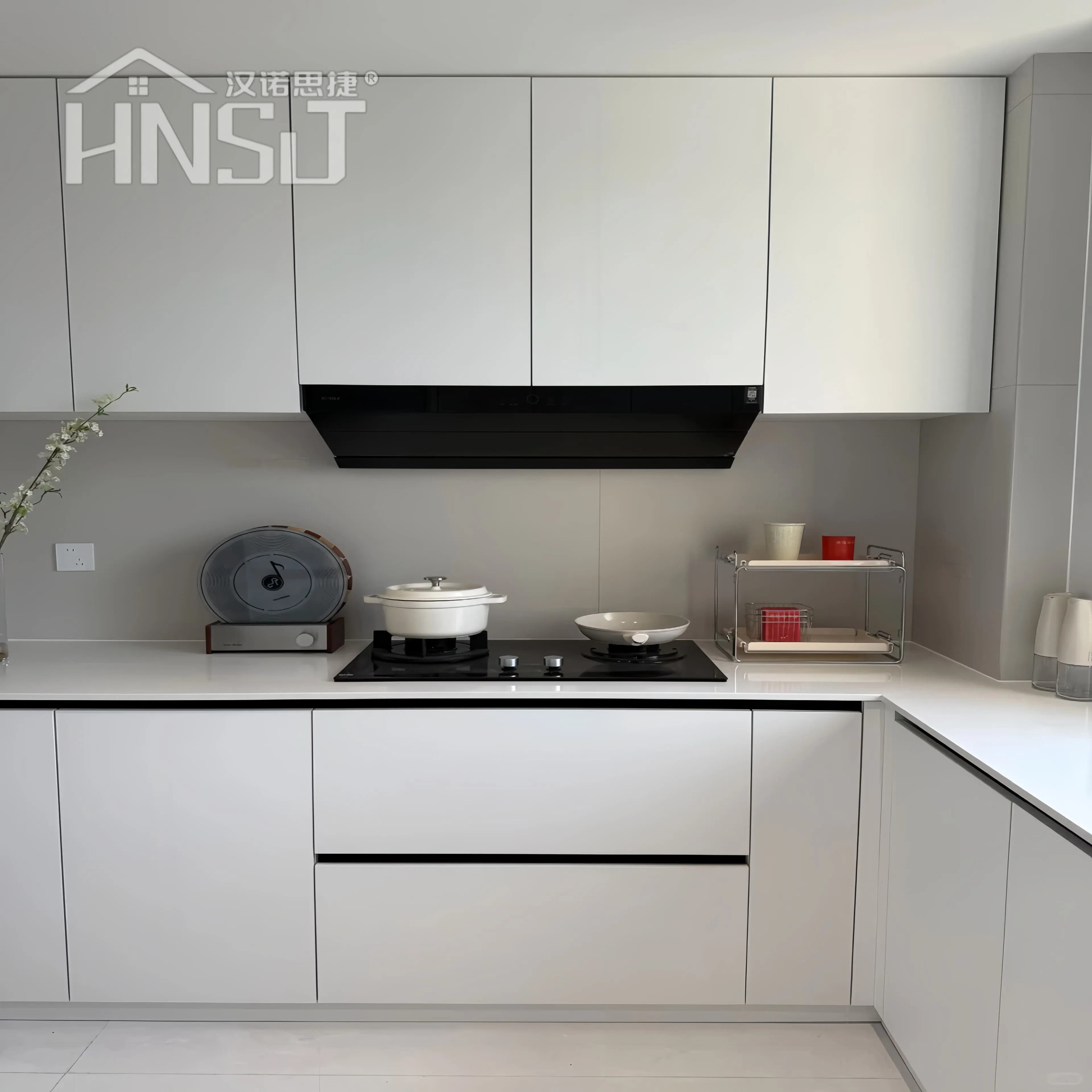 Modern Kitchen Cabinet Solid Wood Modular Design Foshan Cupboard Set Outdoor Storage PVC Green Ready to Assemble Small Wooden Kitchen Shaker Style Cabinet