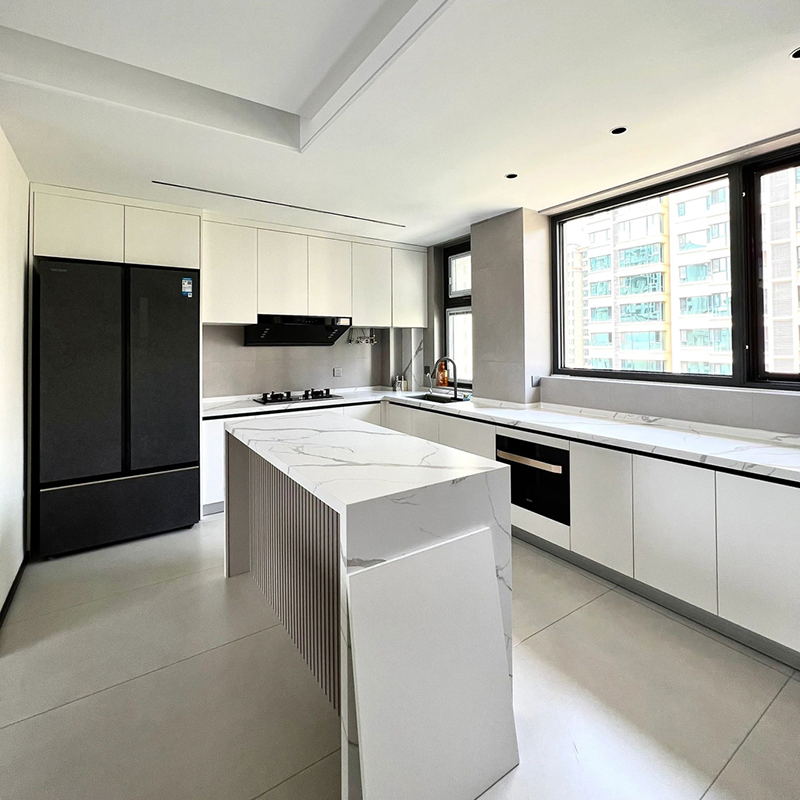 Hot Selling Plywood Wooden Modern Kitchen Table Wholesale Furniture Modular High Gloss Lacquer Kitchen Cabinet Island