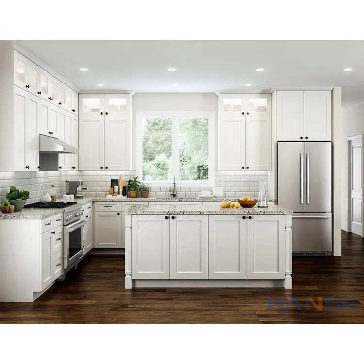 Cbmmart Modern Design American Shaker Solid Wood Style Kitchen Cabinet Foshan