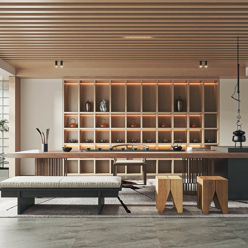 Modern Glass Door Built-in Bookshelf with LED Lighting Decorative Wooden Furniture Home Living Room Tall Large Storage Display Bookcase for Office, Hotel