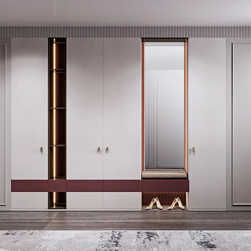 Sleek Minimalist White Wardrobe with UV Lacquered Finish