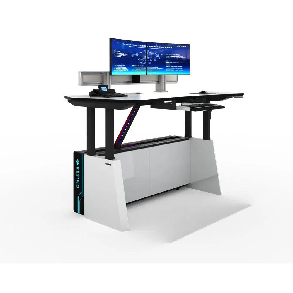 High Quality Ergonomic Modern Office Computer Desk Control Room Adjustable Lift Desk Compact Command Console Furniture