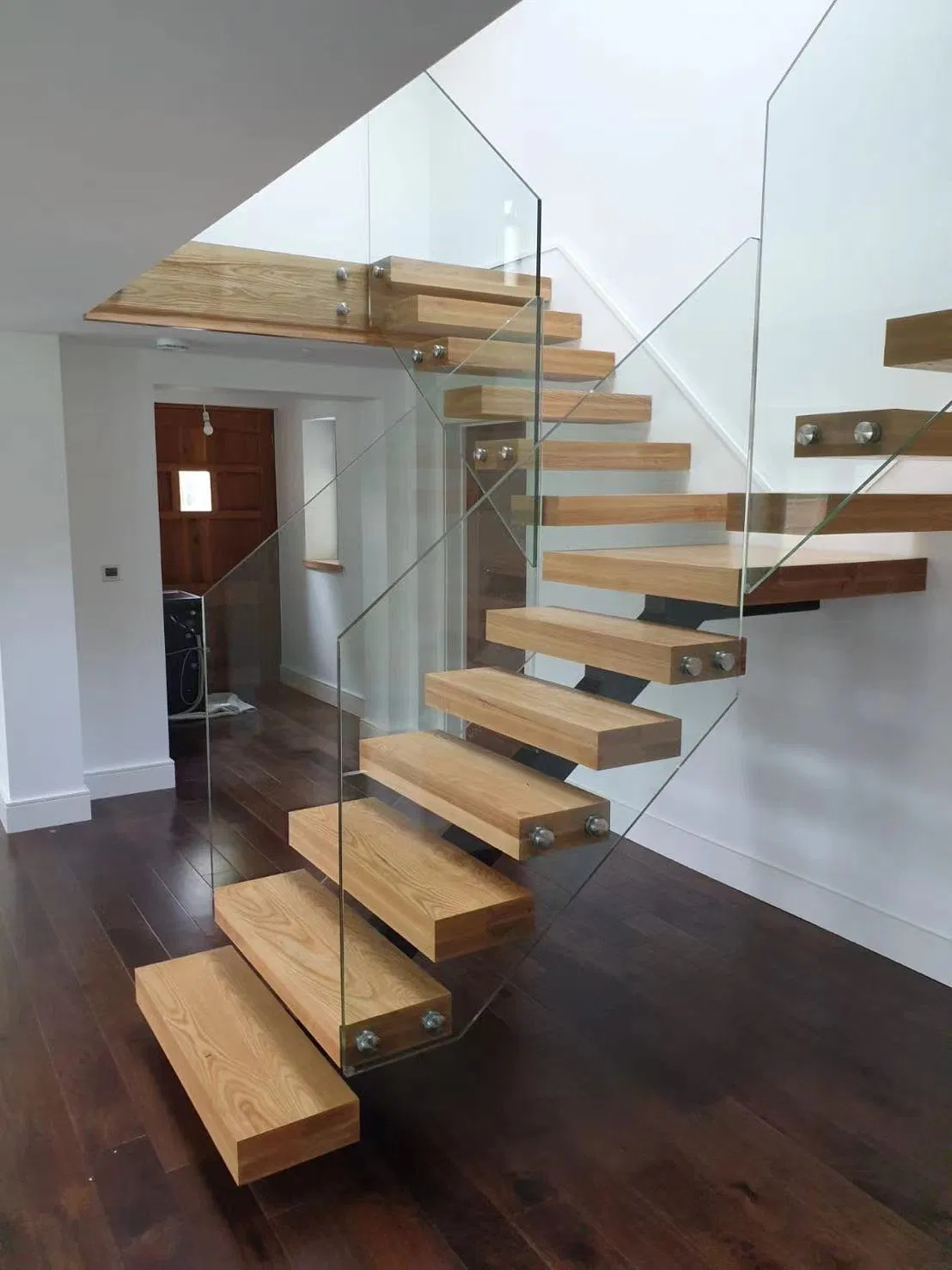 Modern European Wood Staircase Price Easy Glass Railing with Good Price