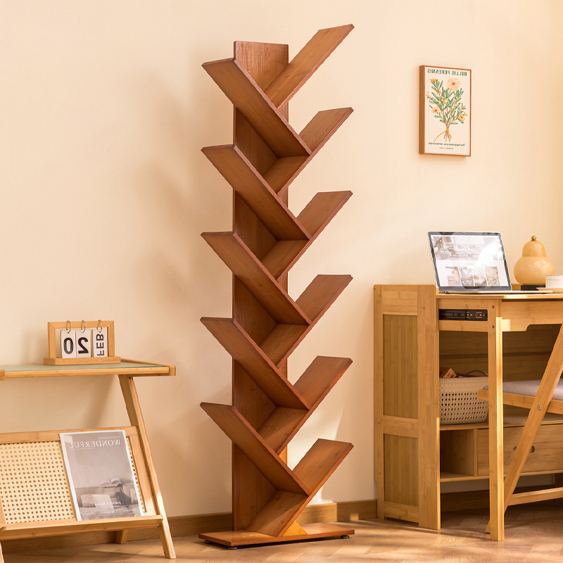 Tree-Shaped Corner Bookshelf / Floor Standing Tree Bookcase