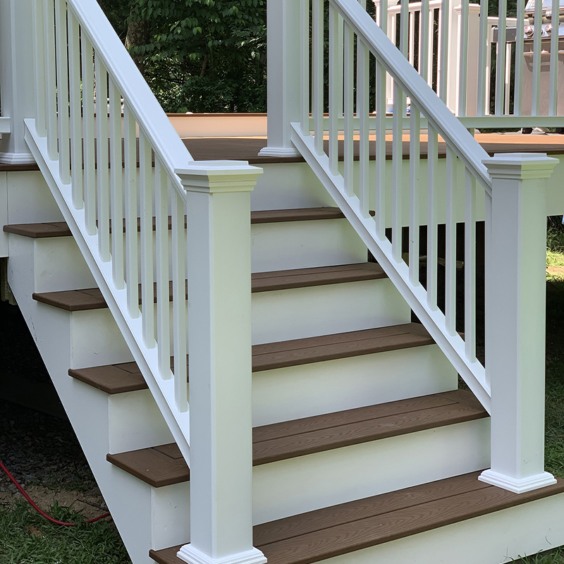 Factory Supply Eco-Friendly Anti-Fade Anti-UV Waterproof Wood Plastic Composite Stair Case Railings Exterior Railing