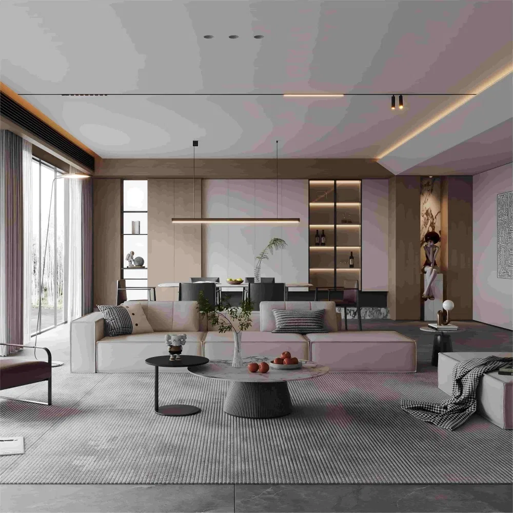 LED Built-in Display Cabinet with Lighting Decorative Modern Bookshelf