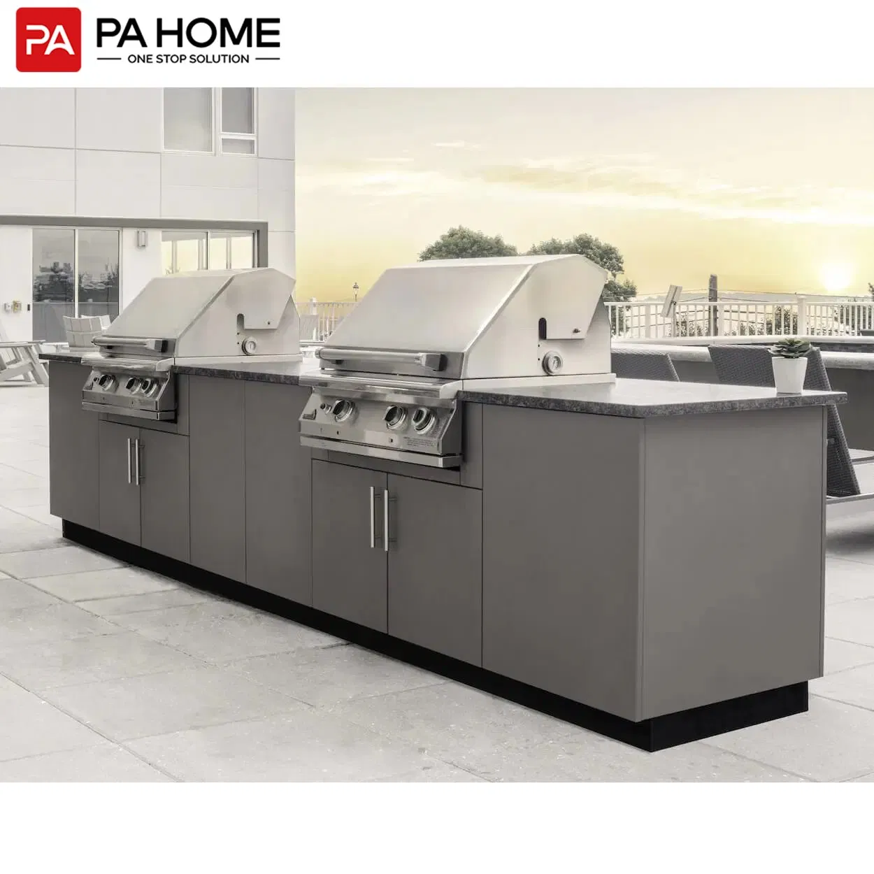PA Best-Quality Outdoor Stainless Steel Modular BBQ Kitchen Island with Sink Cabinet