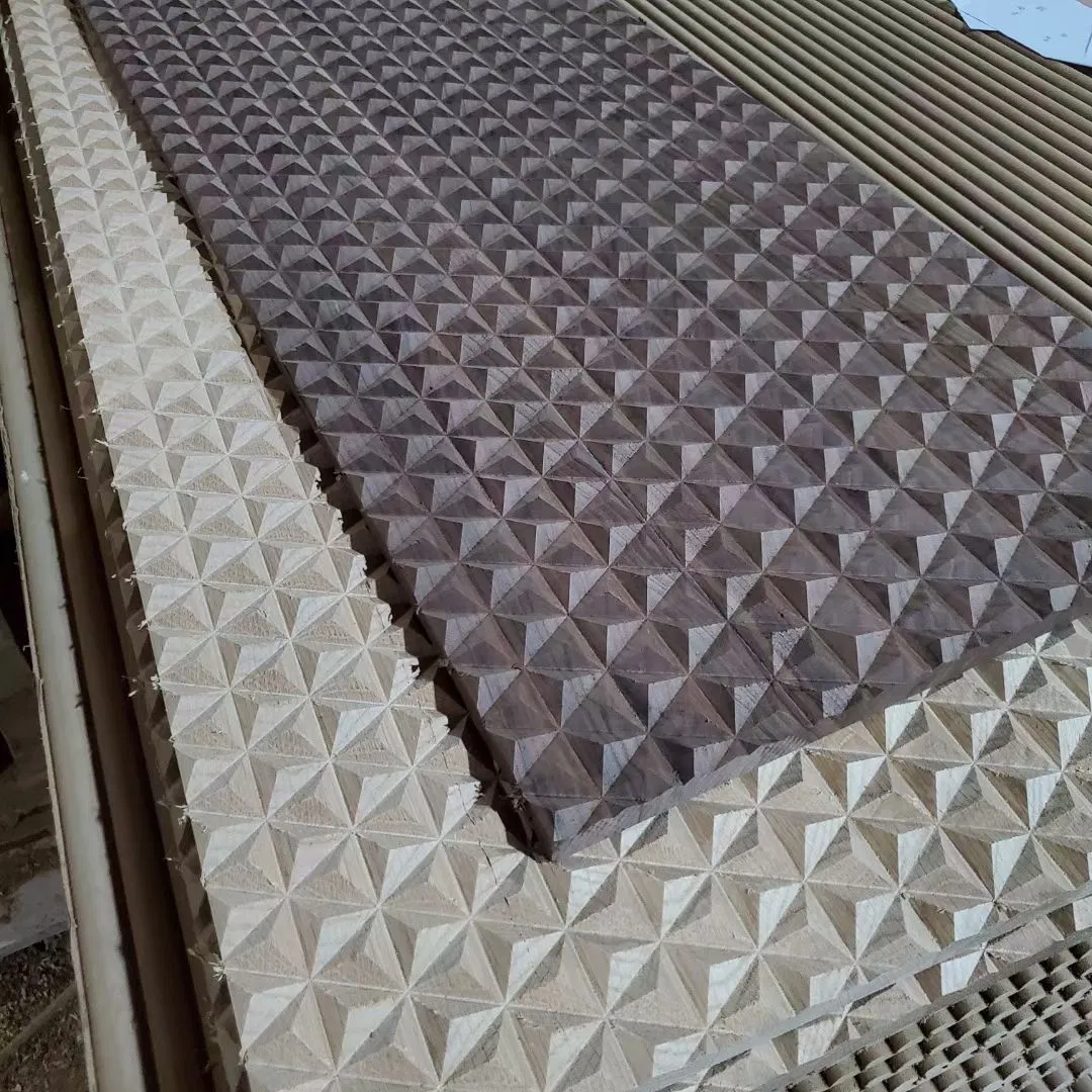 Little Diamond Grain 3D Wall Design Solid Wood Wavy Wall Paneling