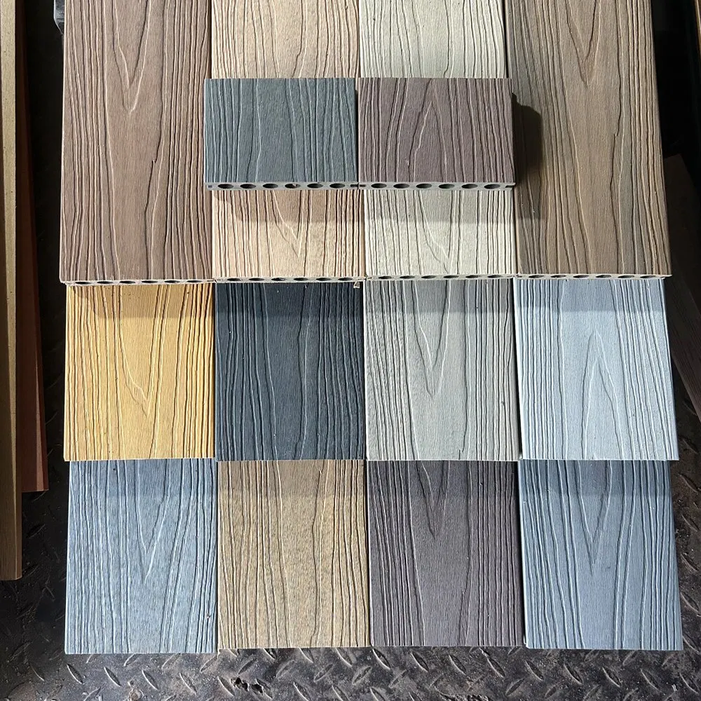 Waterproof Easy Installation 3D Embossed WPC Decking Solid Hardwood Flooring